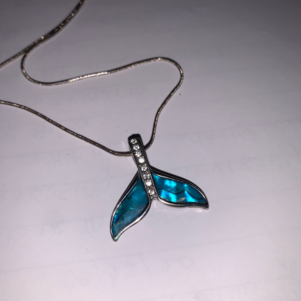 Blue Whale Fin Diamond Necklace